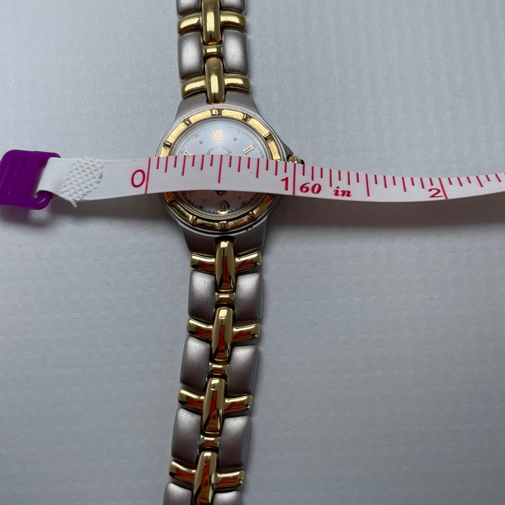 Vintage Women's 23k Gold Plated 2 Tone Watch by Beverly Hills Polo Club - Picture 7 of 12